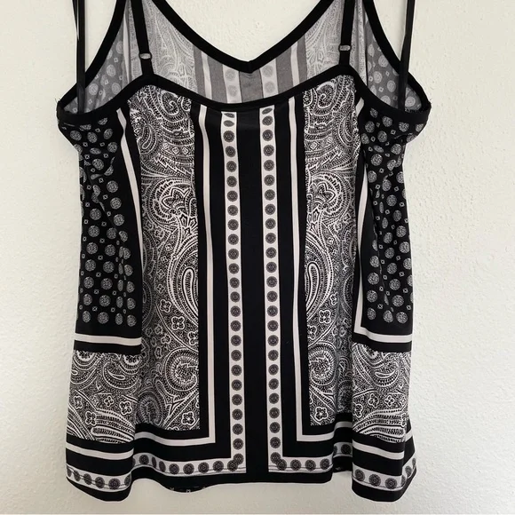 INC Paisley V-Neck Cami Black/White Size XL - Picture 6 of 8